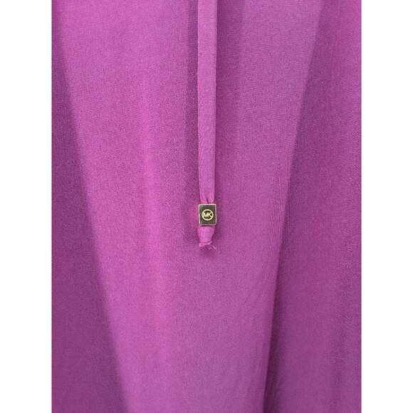 Michael Michael Kors Berry Long-Sleeve Top With Grommet Rhinestone Tie Neckline - Picture 5 of 6